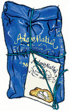 Antonio Mattei Almond Biscotti Cookies in Blue Bag